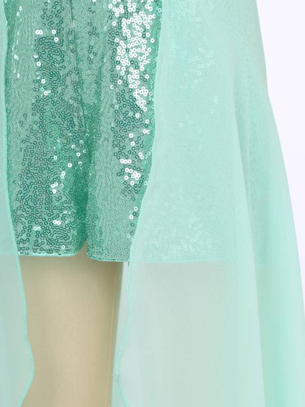 Kids Girls Sleeveless Sparkly Sequin Jumpsuit Dress thumb