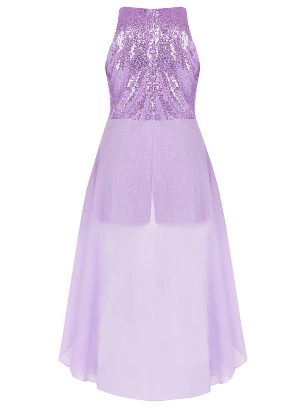 Kids Girls Sleeveless Sparkly Sequin Jumpsuit Dress thumb