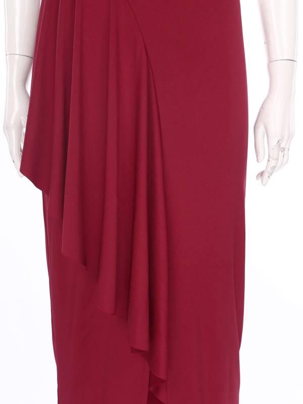 Women One Shoulder Cascading Ruffles Bodycon Pencil Dress for Cocktail thumb