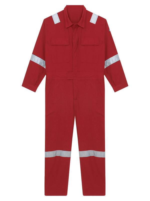 Men Long Sleeve 100% Cotton Reflective Strips Dustproof Dungarees Jumpsuit thumb