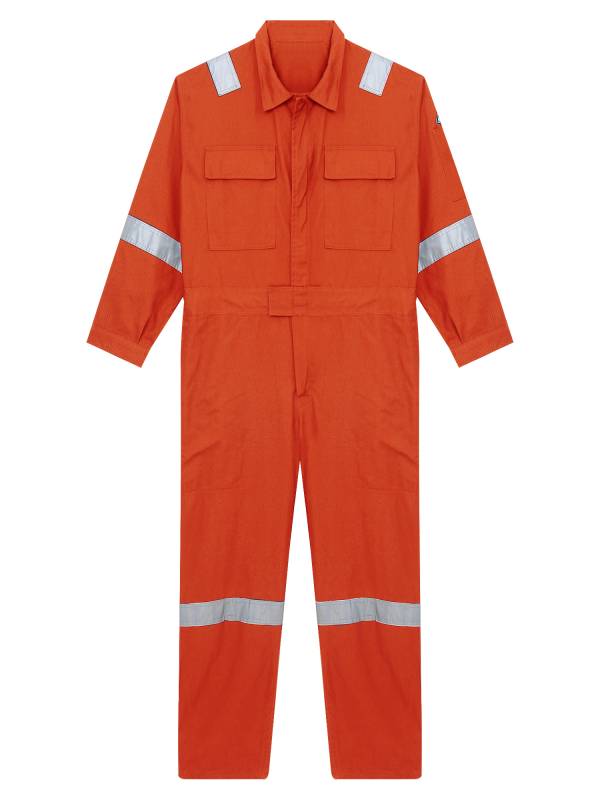 Men Long Sleeve 100% Cotton Reflective Strips Dustproof Dungarees Jumpsuit thumb