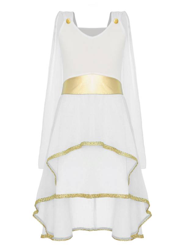 Girl Sleeveless Asymmetrical Dress Halloween Greek Toga Costume thumb