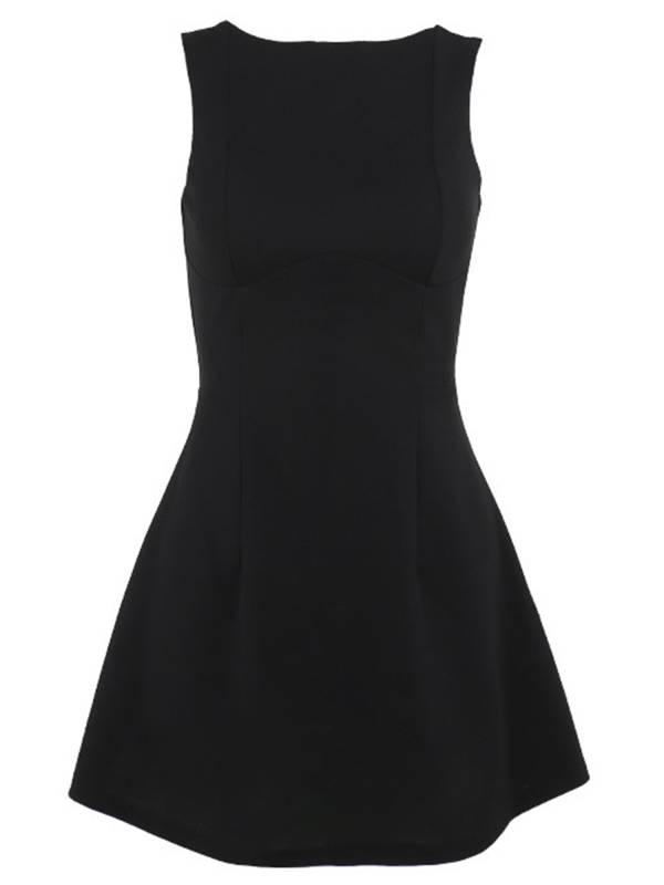 Women A-line Dress Sleeveless Backless Solid Color for Party thumb