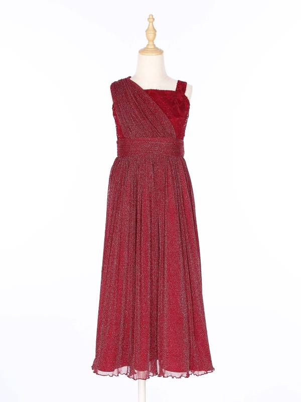 Kids Girls Lace Sleeveless A-line Junior Bridesmaid Dress thumb