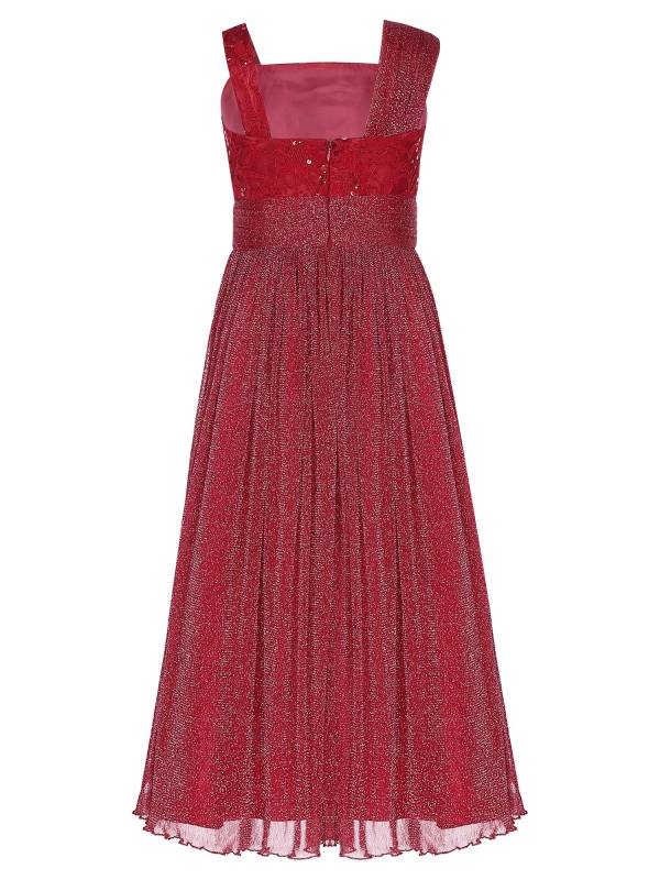 Kids Girls Lace Sleeveless A-line Junior Bridesmaid Dress thumb