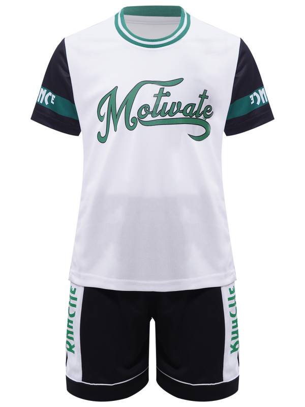 Kids Boys 2pcs Sports Set Quick-Drying Short Sleeve T-shirt and Shorts thumb