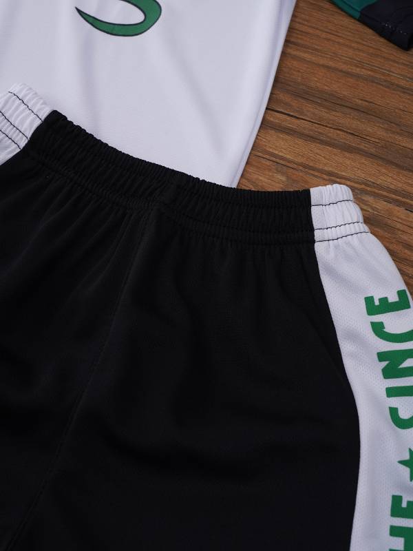 Kids Boys 2pcs Sports Set Quick-Drying Short Sleeve T-shirt and Shorts thumb