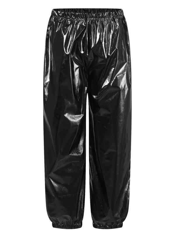 Kids Boys Girls Shiny Metallic Elastic Waistband Jazz Dance Pants thumb