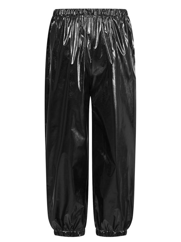 Kids Boys Girls Shiny Metallic Elastic Waistband Jazz Dance Pants thumb