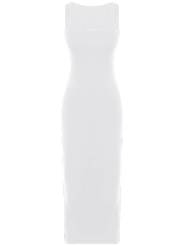 Women Square Neck Sleeveless Empire Waist Bodycon Maxi Party Dress thumb