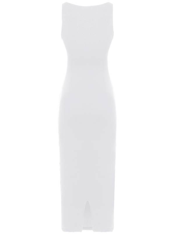 Women Square Neck Sleeveless Empire Waist Bodycon Maxi Party Dress thumb