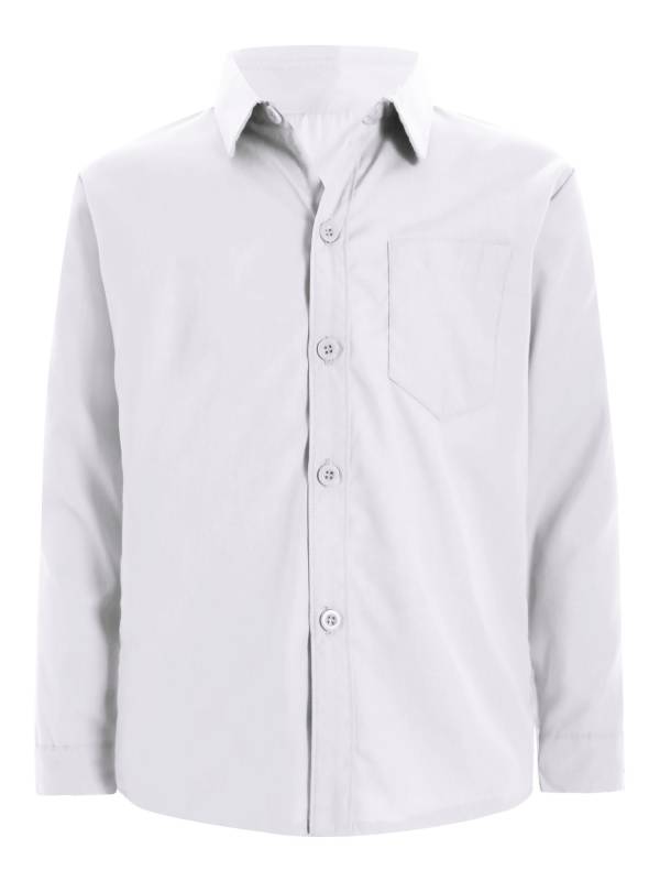 Kids Boys Long Sleeve Solid Color Button-Down Shirt thumb