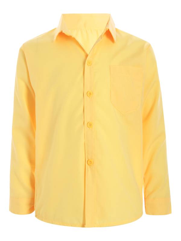 Kids Boys Long Sleeve Solid Color Button-Down Shirt thumb