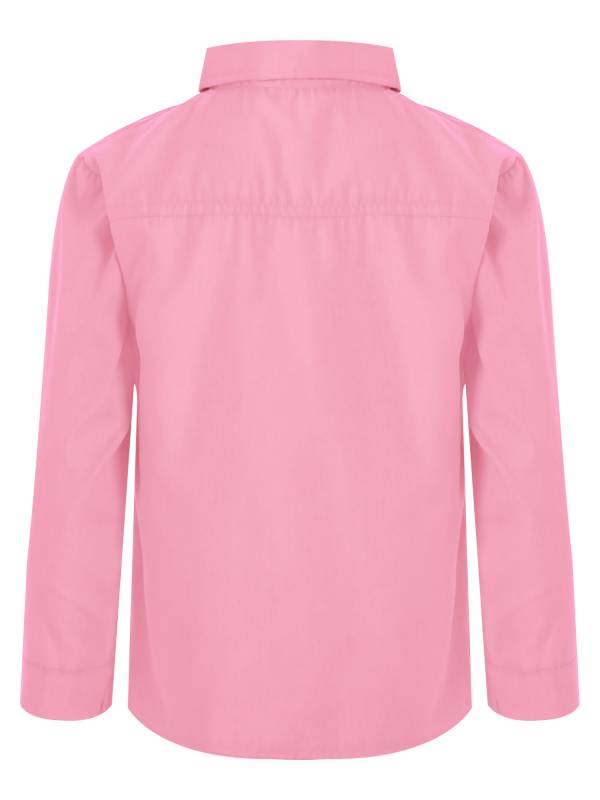 Kids Boys Long Sleeve Solid Color Button-Down Shirt thumb