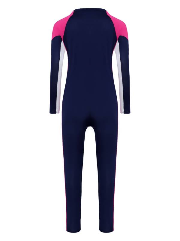 Girls Long Sleeve Zipper Full Body One Piece Swimsuit Jumpsuit thumb