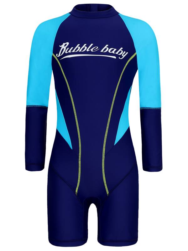 Kids Unisex One Piece Swimsuit Long Sleeve UPF 50+ Rash Guard thumb
