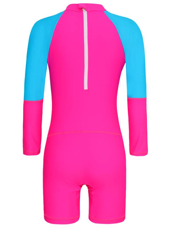 Kids Unisex One Piece Swimsuit Long Sleeve UPF 50+ Rash Guard thumb