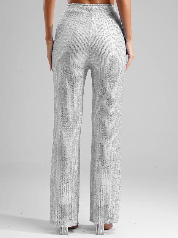 Women High Waist Glitter Sequins Loose Pants for Dance Party thumb