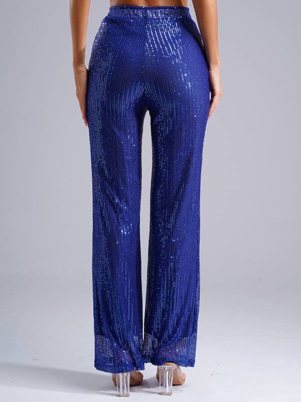 Women High Waist Glitter Sequins Loose Pants for Dance Party thumb