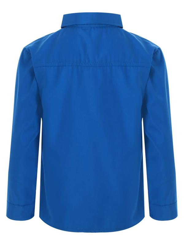 Kids Boys Long Sleeve Solid Color Button-Down Shirt thumb