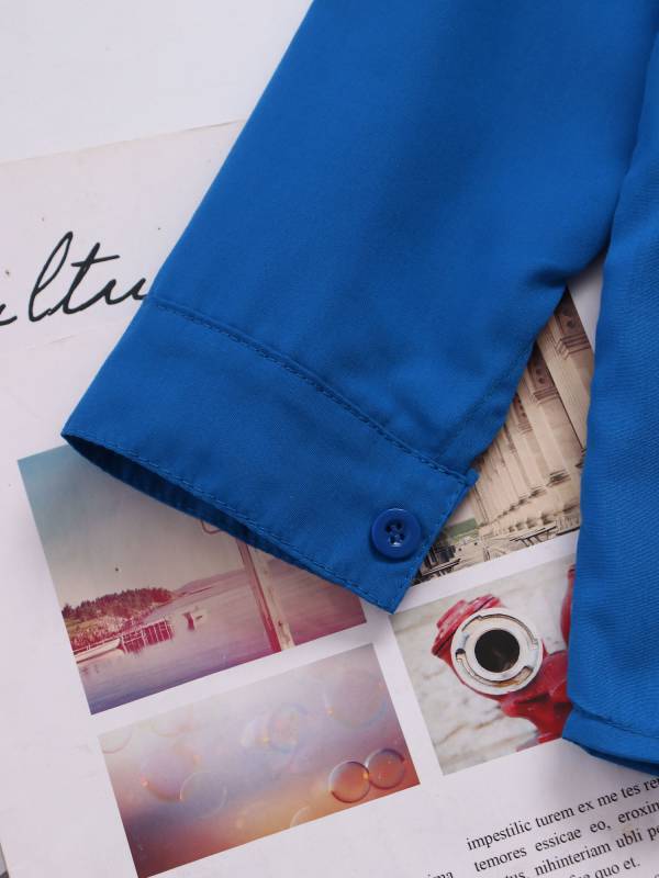 Kids Boys Long Sleeve Solid Color Button-Down Shirt thumb