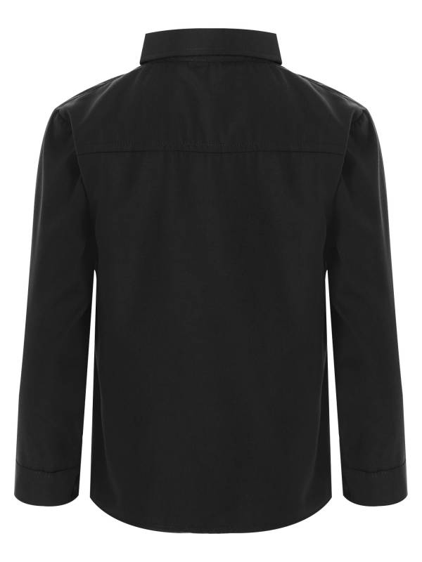Kids Boys Long Sleeve Solid Color Button-Down Shirt thumb