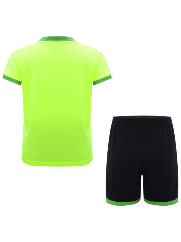Kids Boys 2pcs Sports Set Football Quick-Drying Stripes T-shirt and Shorts thumb