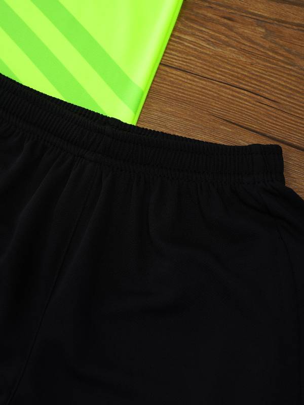 Kids Boys 2pcs Sports Set Football Quick-Drying Stripes T-shirt and Shorts thumb