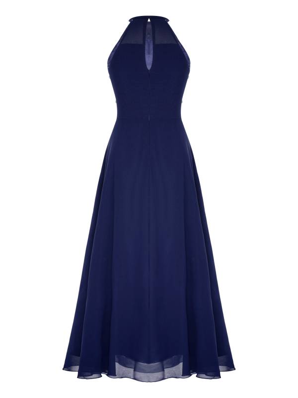 Kids Girls Halter Sleeveless A-line Chiffon Junior Bridesmaid Dress thumb