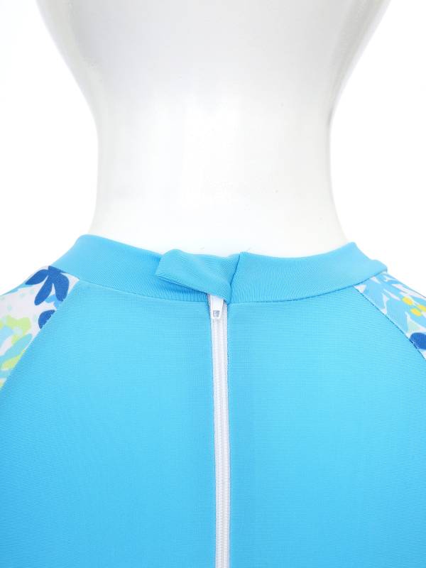 Boys One Piece Swimsuit Short Sleeve Zipper UPF 50+ Rash Guard thumb