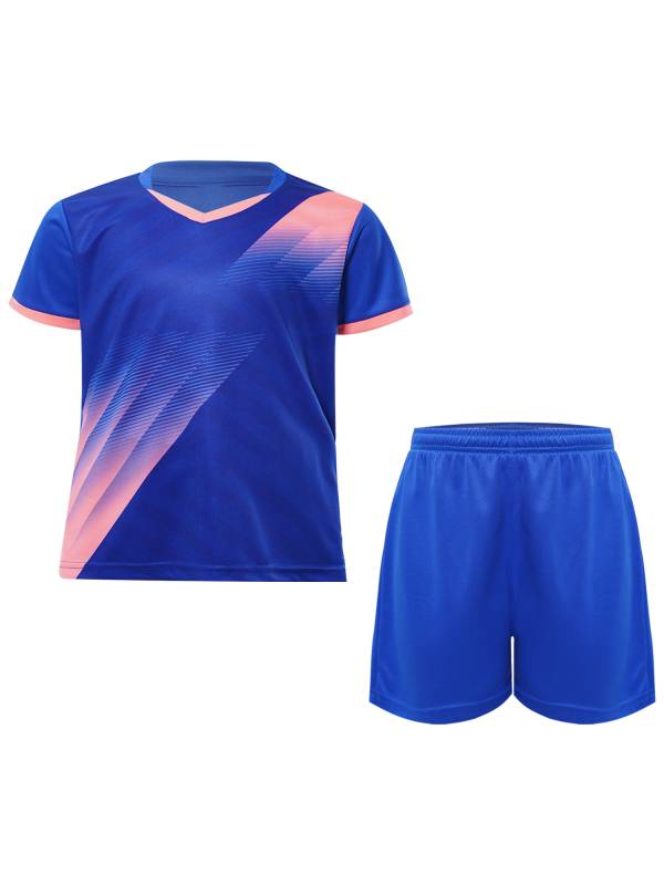 Kids Boy Sports Set Football Graphic T-shirt with Drawstring Shorts thumb