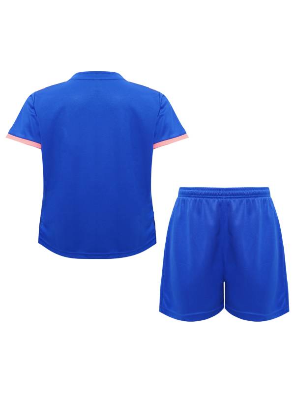 Kids Boy Sports Set Football Graphic T-shirt with Drawstring Shorts thumb