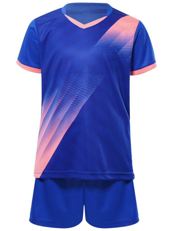 Kids Boy Sports Set Football Graphic T-shirt with Drawstring Shorts thumb