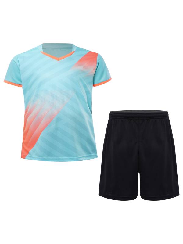 Kids Boy Sports Set Football Graphic T-shirt with Drawstring Shorts thumb