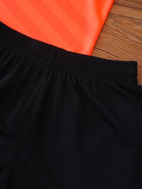 Kids Boys 2pcs Sports Set Football Quick-Drying Stripes T-shirt and Shorts thumb