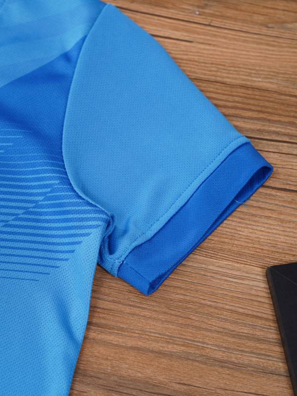 Kids Boys 2pcs Sports Set Football Quick-Drying Stripes T-shirt and Shorts thumb