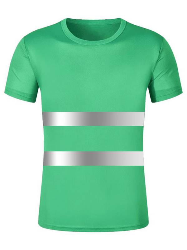 Men Round Neck Short Sleeve Reflective T-shirt for Cycling thumb