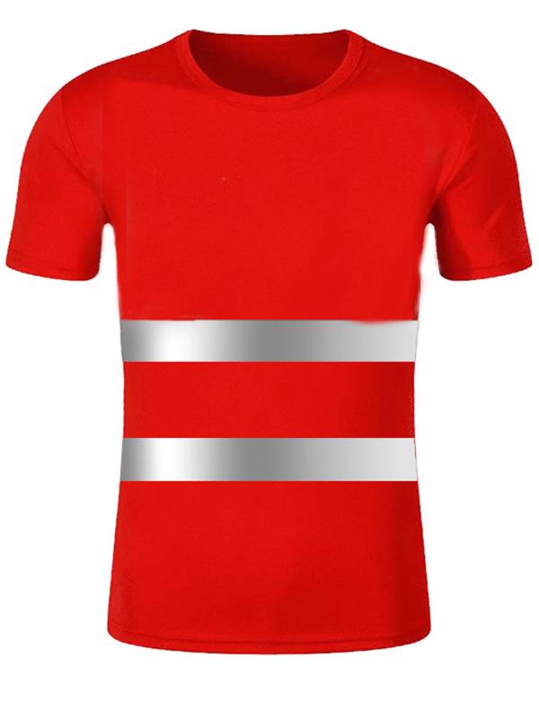 Men Round Neck Short Sleeve Reflective T-shirt for Cycling thumb