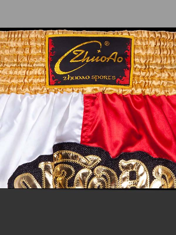 Kids Boys Color Block Elastic Waistband Side Slit Boxing Shorts thumb