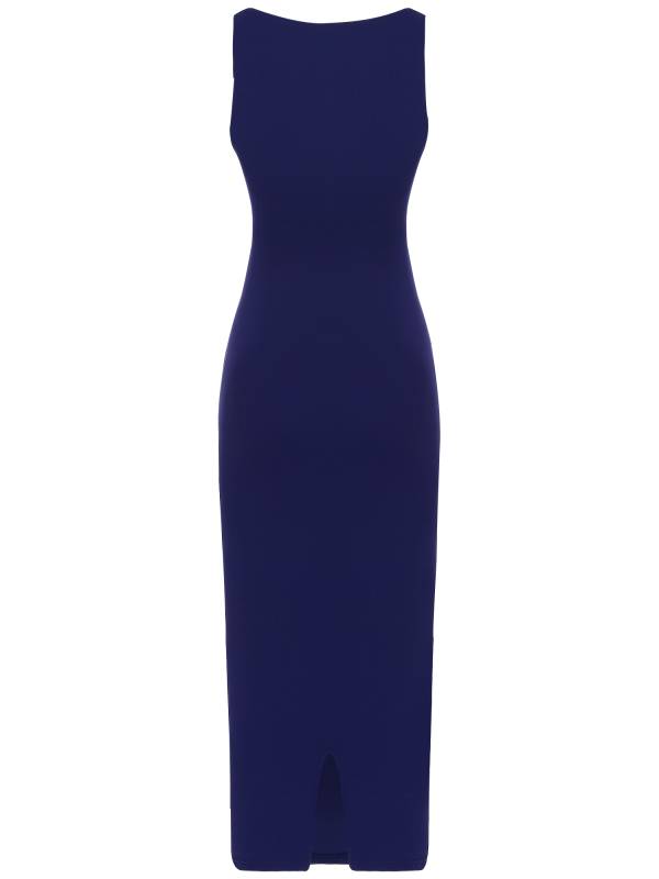 Women Square Neck Sleeveless Empire Waist Bodycon Maxi Party Dress thumb