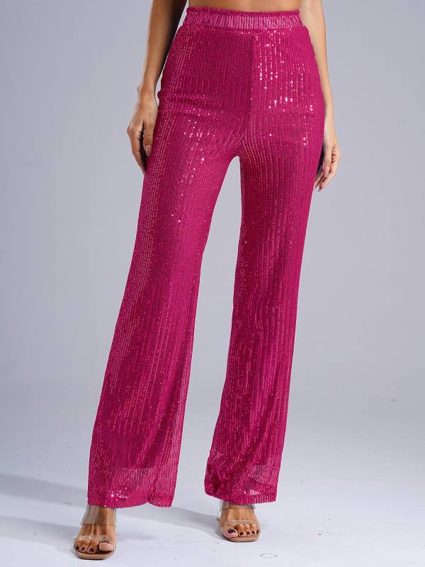 Women High Waist Glitter Sequins Loose Pants for Dance Party thumb