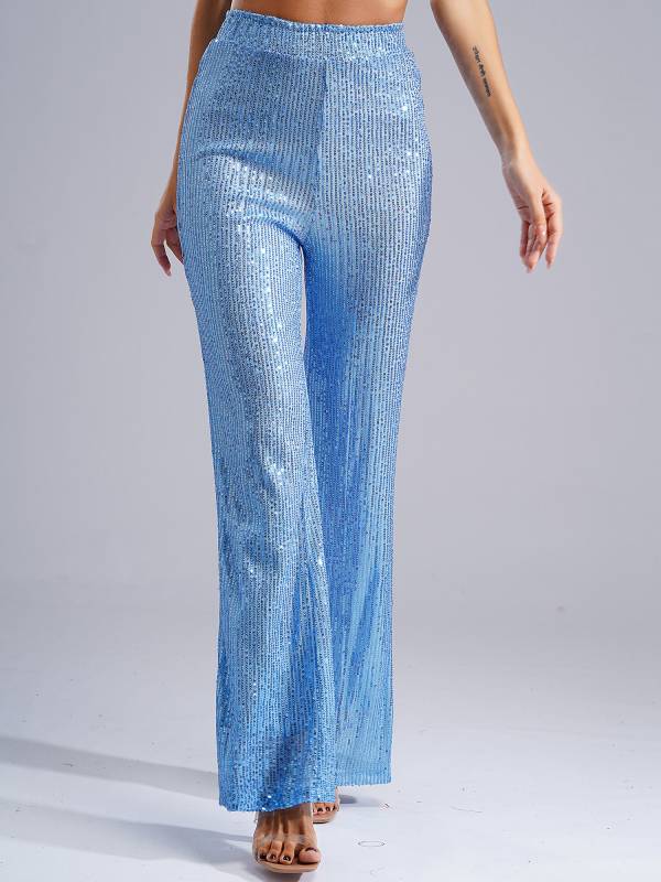 Women High Waist Glitter Sequins Loose Pants for Dance Party thumb
