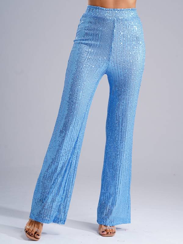 Women High Waist Glitter Sequins Loose Pants for Dance Party thumb