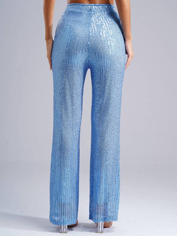 Women High Waist Glitter Sequins Loose Pants for Dance Party thumb