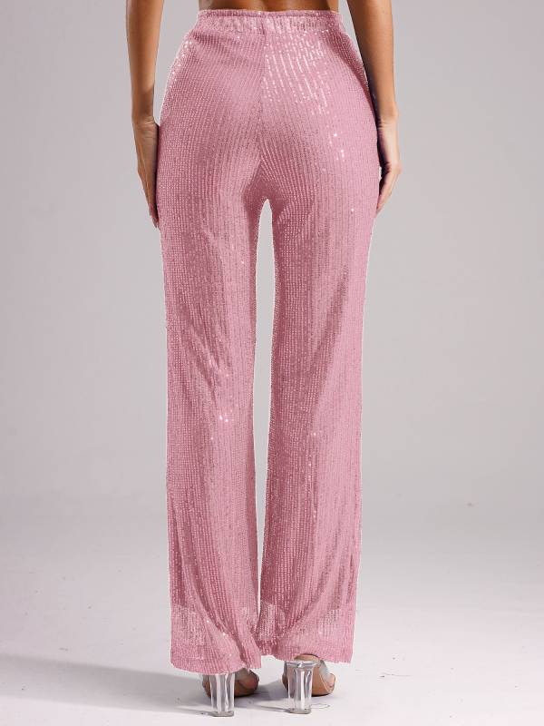 Women High Waist Glitter Sequins Loose Pants for Dance Party thumb