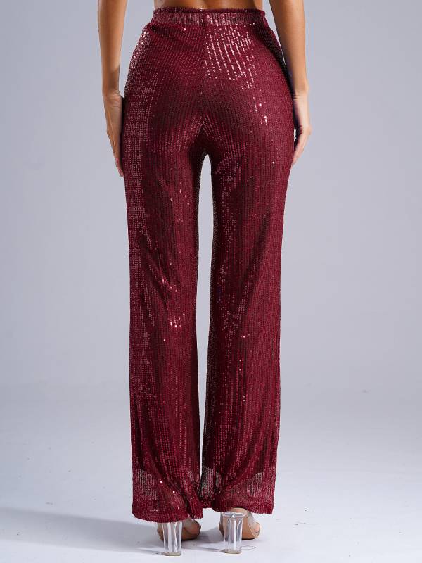 Women High Waist Glitter Sequins Loose Pants for Dance Party thumb