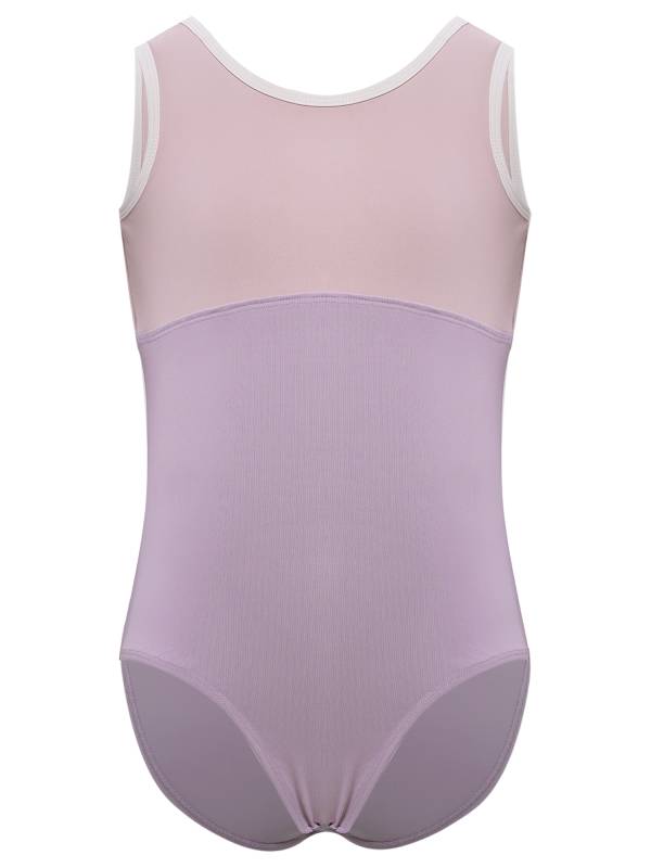 Kids Girls Color Block Crisscross Sleeveless Gymnastics Leotard thumb