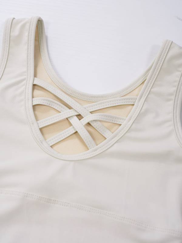 Kids Girls Color Block Crisscross Sleeveless Gymnastics Leotard thumb