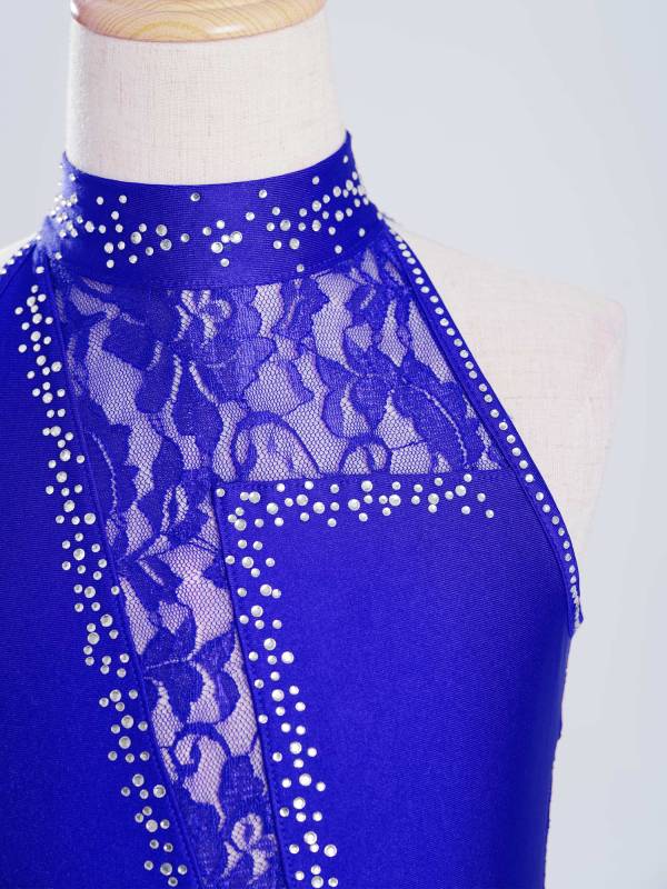 Kids Girls Sleeveless Floral Lace Lyrical Dance Leotard Dress thumb