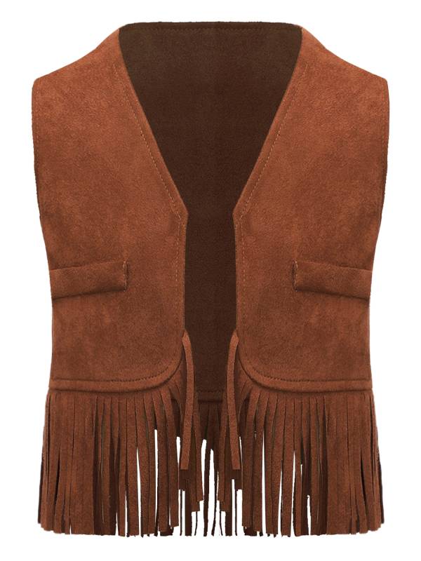 Baby/Toddler Boy Sleeveless Suede Tassels Cowboy Vest thumb
